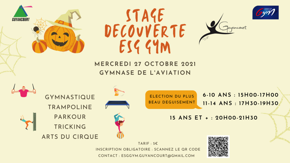 STAGE DE DECOUVERTE DES ACTIVITES GYMNIQUES LE 27 OCTOBRE 2021