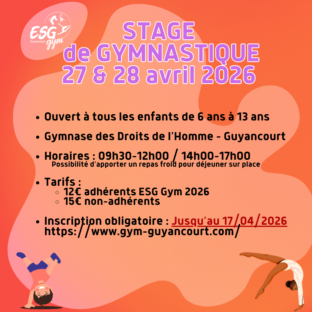 Stage Gym/Trampoline ouvert à tous les 27 et 28 avril 2026