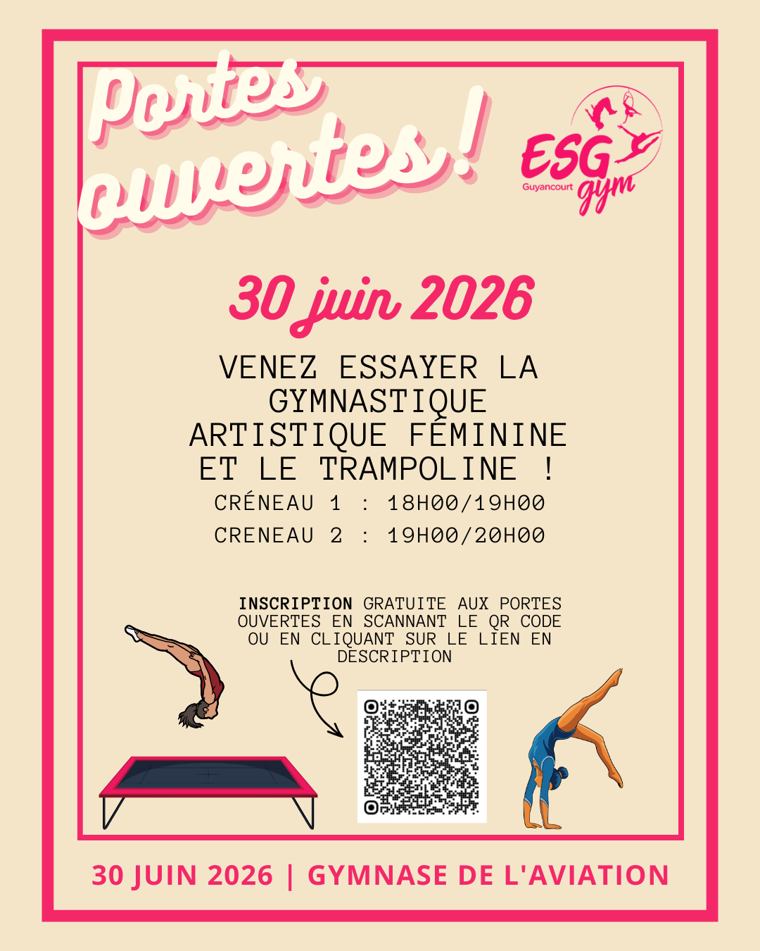 PORTES OUVERTES MARDI 30 JUIN 2026 !