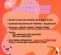 Stage Gym/Trampoline ouvert à tous les 27 et 28 avril 2026