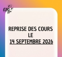Reprise des cours : Semaine du 14 septembre 2026